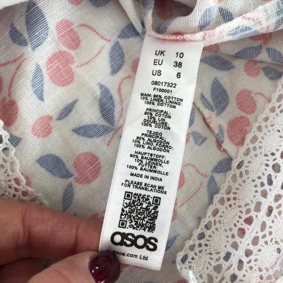 ASOS Design Mini Sundress Cherry Novelty Print - Picture 6 of 7